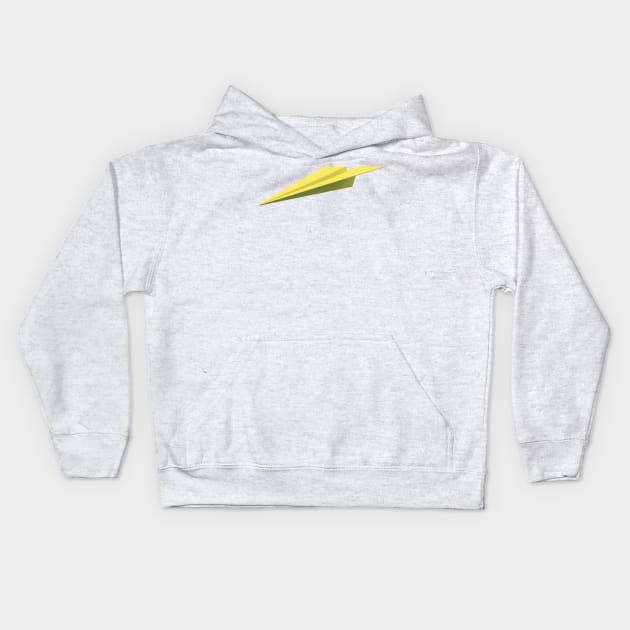 The yellow paper plane Kids Hoodie by Sabai Art